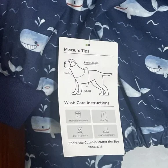 LovinPet Dog Shirt Sun Shield Shirt Ocean Whales Print Lightweight Pullover NWT - Picture 7 of 8